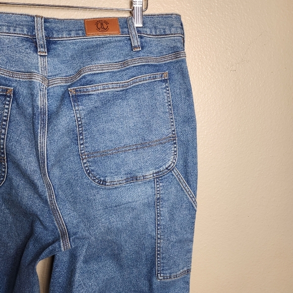 Lands End Wmns Recover High Rise Relaxed Straight Utility Blue Jeans |16x30| NEW - Picture 9 of 12